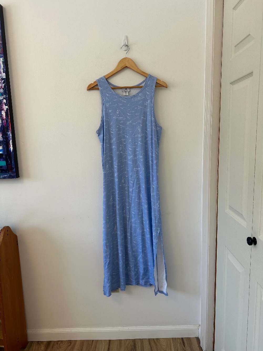 Nantucket Kids Blue Printed Tank Dress | Size Large